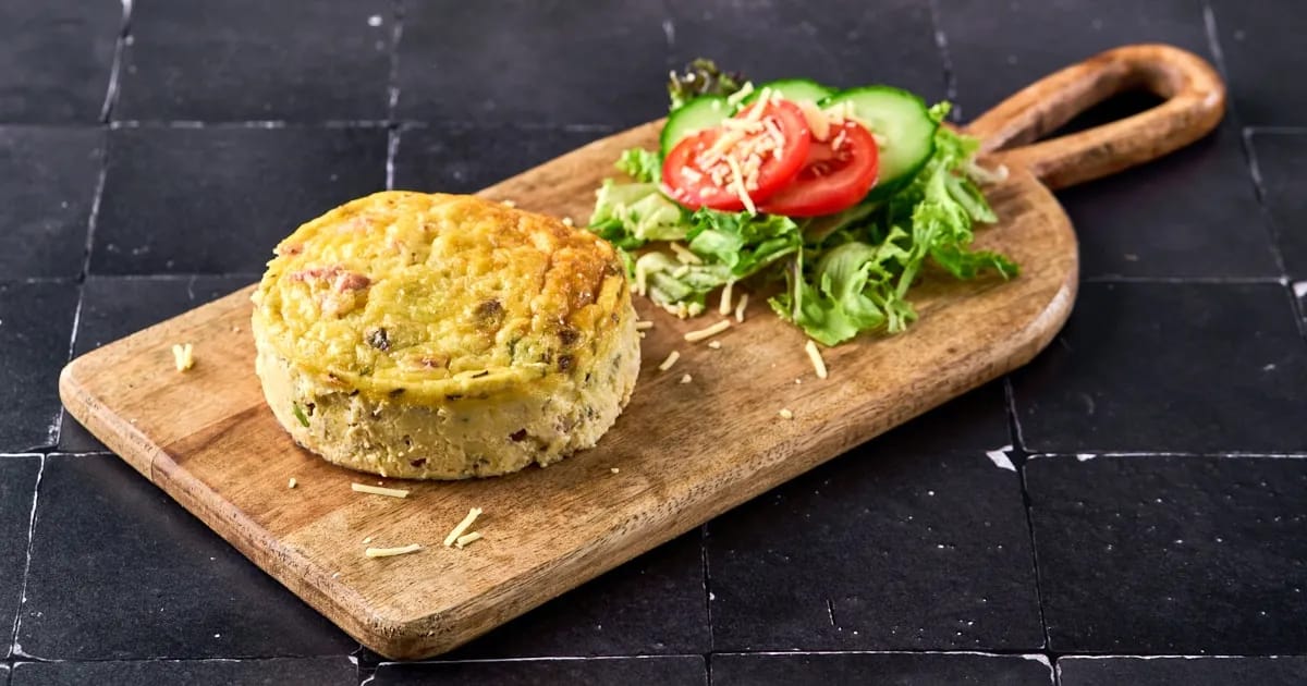 Frittata met prei, ham en kaas