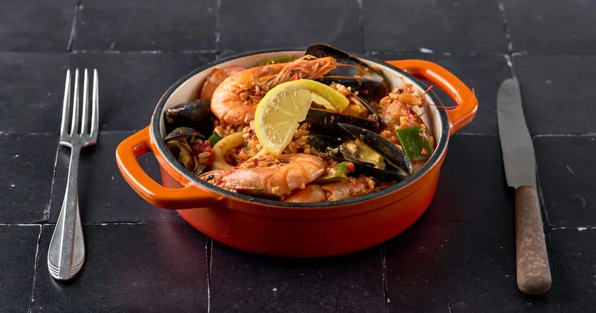 Keto paella de marisco