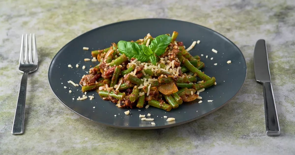 Mediterrane spek en sperziebonen